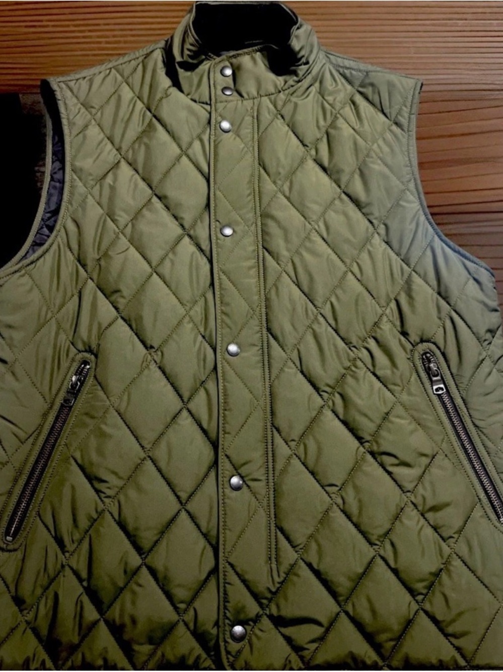 Banana Republic Olive Green Quilted Puffer Vest